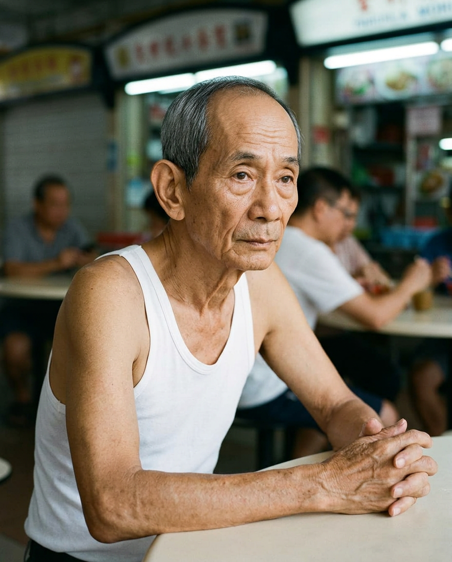 Ah Seng, an original Uncle In Singlet character